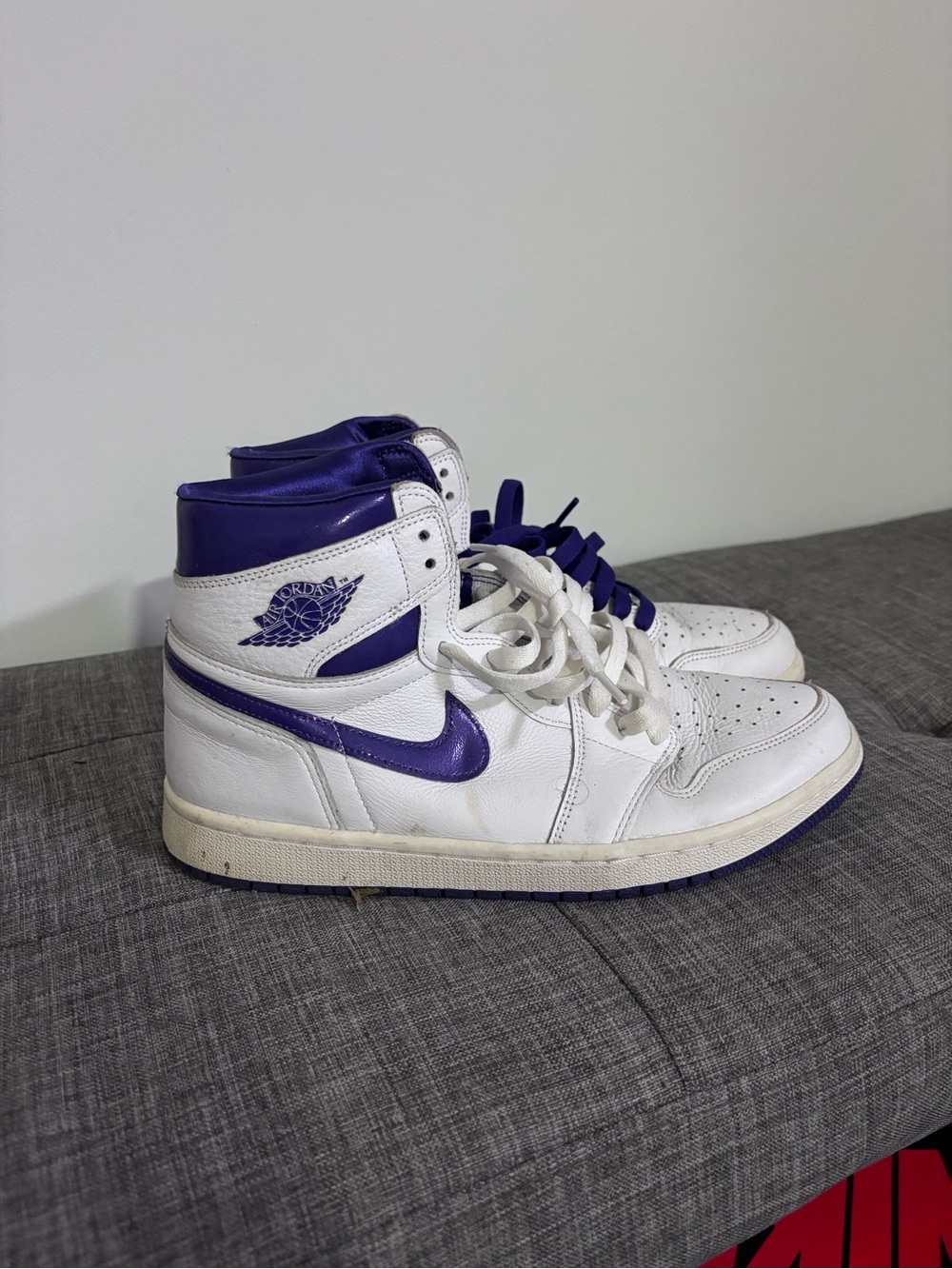 Purple Satin-Lined Sneaker Interior with White Trim Nike high top